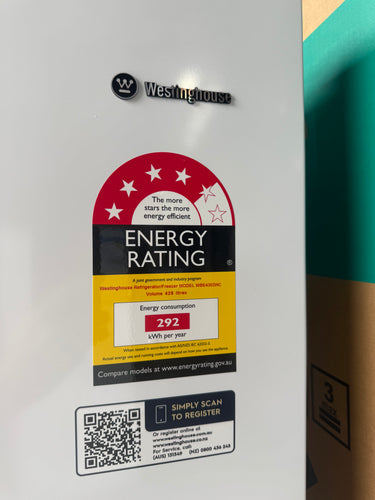 Transportation damaged Westinghouse 425 L Bottom Mount Fridge – White (WBE4302WCR)